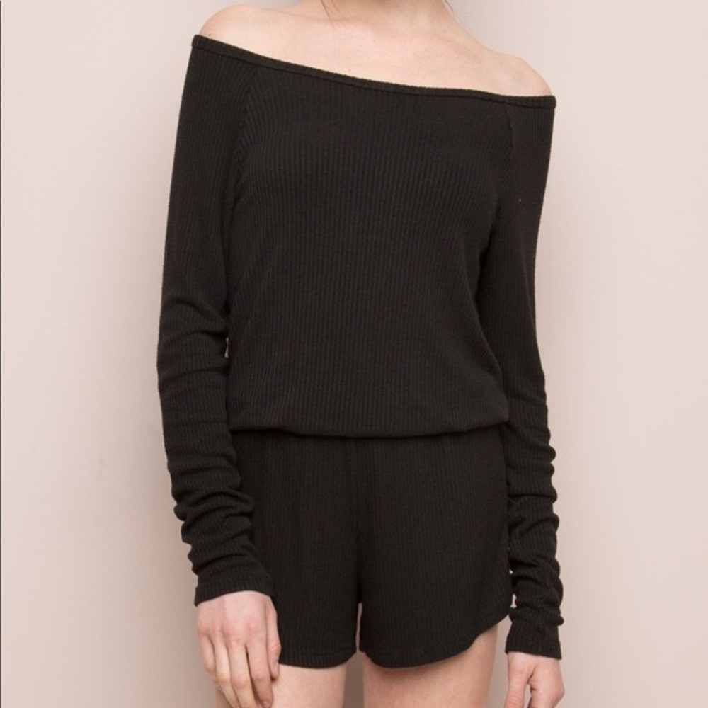 Brandy Melville Black Off the shoulder romper